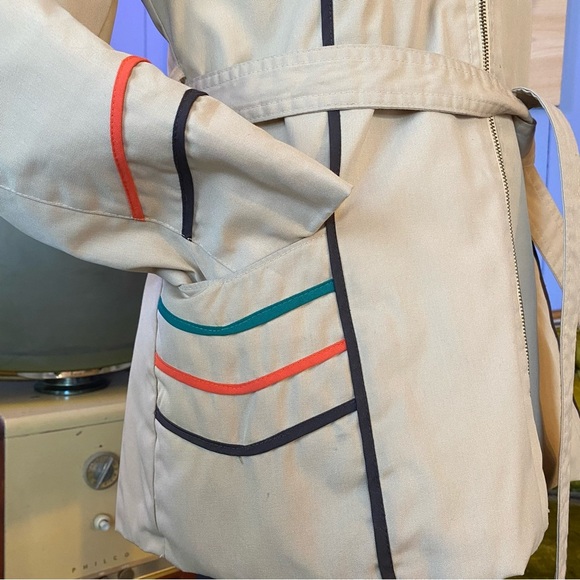 Vintage 70s/80s Casual Corner Striped Lightweight Puffer Jacket Size Small - Picture 3 of 12